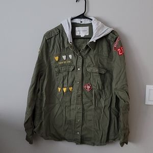 Green/gray Military style blazer jacket